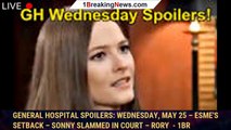 General Hospital Spoilers: Wednesday, May 25 – Esme's Setback – Sonny Slammed in Court – Rory  - 1br