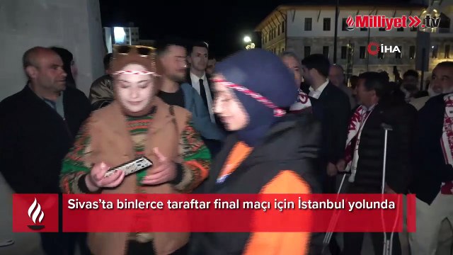 Sivas’ta binlerce taraftar final maçı için İstanbul yolunda