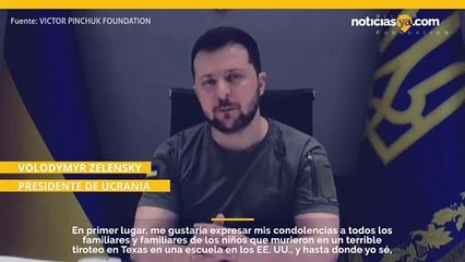 Tải video: El presidente Zelensky expresa sus condolencias a las familias de las víctimas del tiroteo en Texas