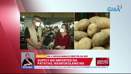 Supply  ng imported na patatas, nagkukulang na | UB
