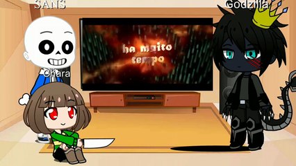 Undertale e GODZILLA React ao Rap do Ghidorah #Gacha life