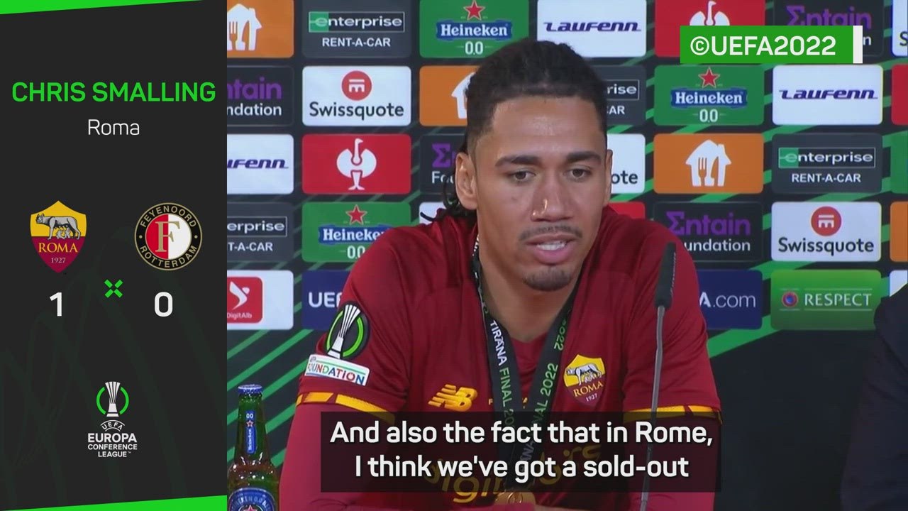 Smalling dedicates Conference League win to 'crazy Roma fans'