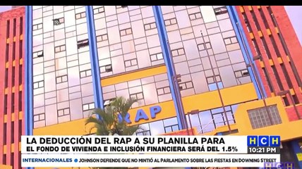 Empresas retendrán el 1.5% de salarios a empleados que será destinado al RAP