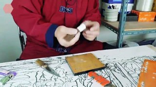 Process of making traditional calligraphy brush by old master