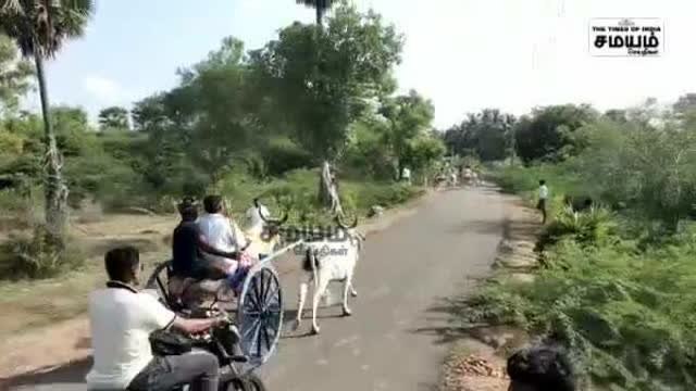 ஆகாச வீரன் கோயில் திருவிழா; படுஜோராக நடைபெற்ற மாட்டு வண்டி பந்தயம்!
