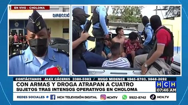 En intensos operativos caen cuatro sujetos en posesión de drogas y armas en Choloma