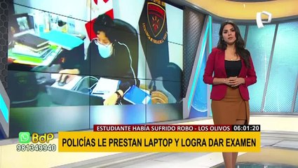 Buen gesto: policías prestan laptop a estudiante de ingeniería para que rinda examen tras sufrir robo