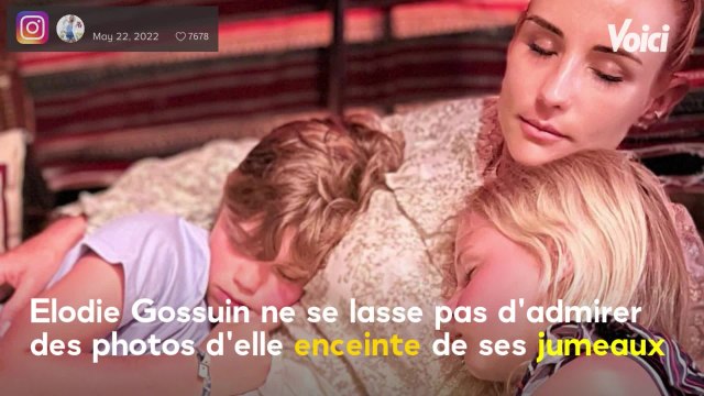 VOICI : Elodie Gossuin nostalgique : elle dévoile une ancienne photo d’elle très enceinte de ses jumeaux