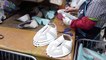Old Shoe Factory in Korea. German Army Sneakers making Process