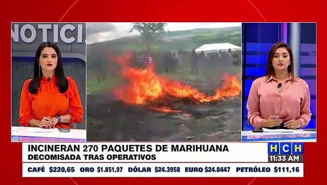 Incineran 270 paquetes de moña decomisados en carretera a Olancho