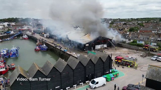 Whitstable residents told to close their windows and doors as crews tackle a huge fire
