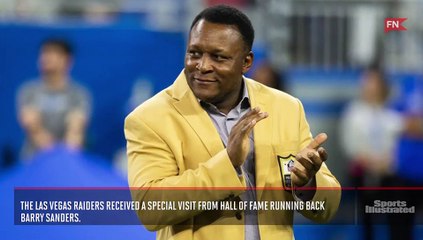 Hall of Fame RB Barry Sanders Visits Raiders Headquarters