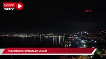 İstanbul'da şimşekler geceyi aydınlattı