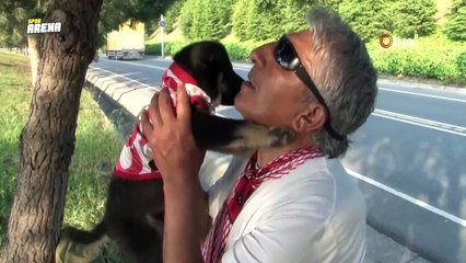 Türkiye Kupası finaline yavru köpeği ile geldi