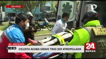 Av. Arequipa: ciclista queda gravemente herida tras ser embestida por auto