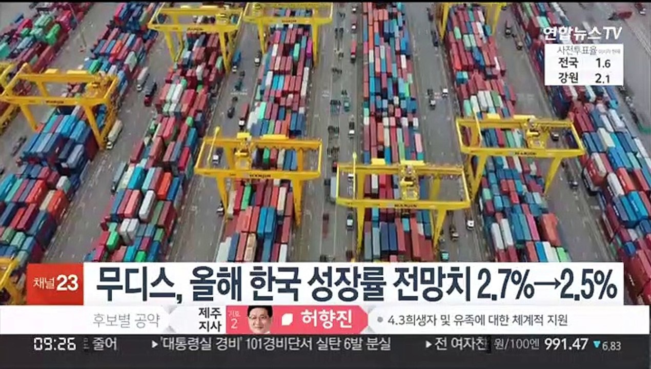 무디스, 올해 한국 성장률 전망치 2.7%→2.5% 하향