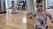 'Baby girl hops like a bunny to move around the house '