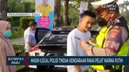Masih Ilegal Polisi Tindak Kendaraan Pakai Pelat Warna Putih