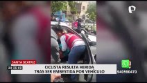Cercado de Lima: ciclista resultó con el brazo fracturado tras ser embestida por un auto de policía