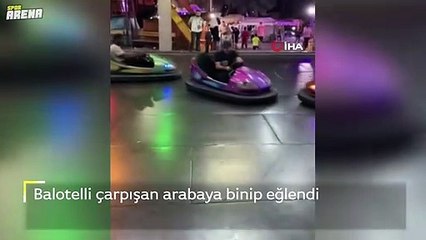 Balotelli çarpışan arabaya binip eğlendi