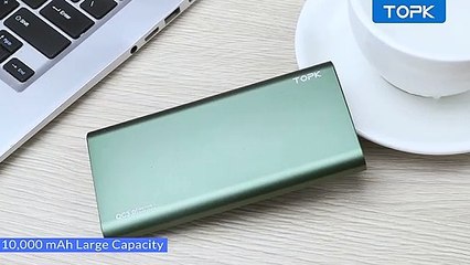 TOPK I1006P Power Bank 10000mAh Portable Charger LED External Battery PowerBank PD Two-way Fast Charging PoverBank for Xiaomi mi