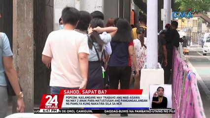 POPCOM: sahod ng isang minimum wage earner, hindi sapat para bumuhay ng isang pamilya | 24 Oras