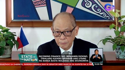 Benjamin Diokno, tiwalang kayang bayaran ang utang ng bansa basta malakas ang ekonomiya | SONA