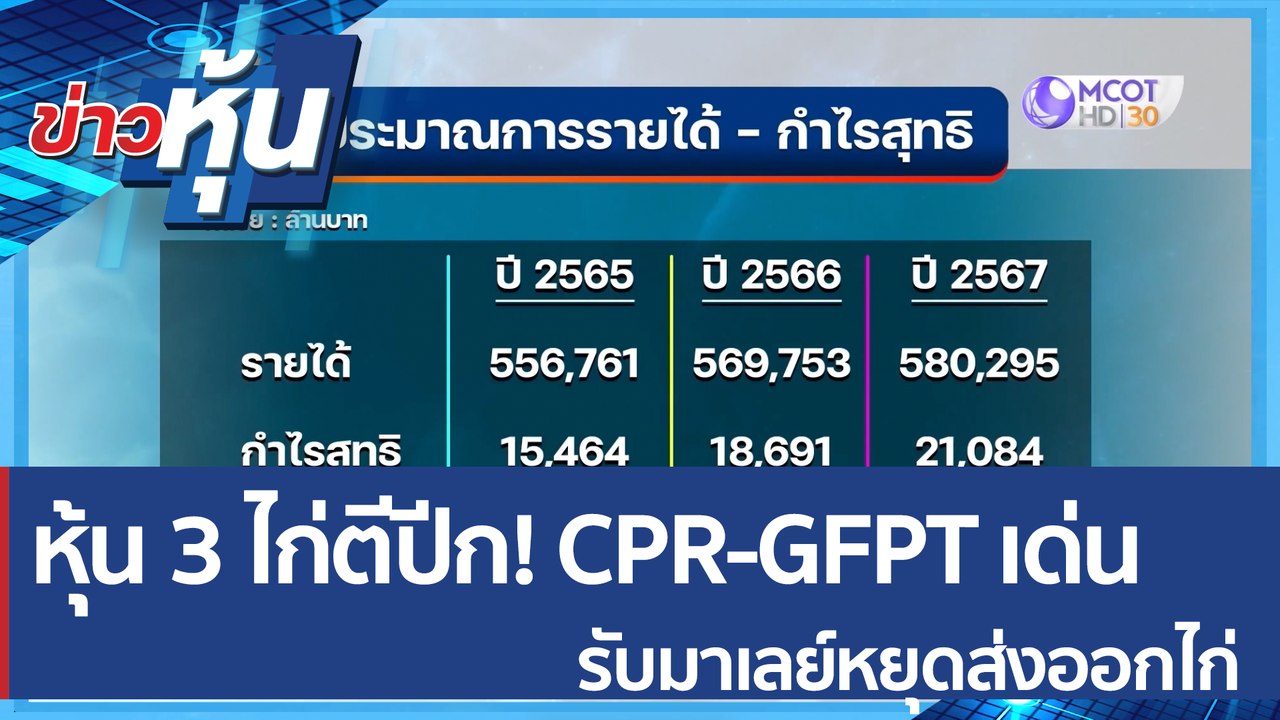 (คลิปเต็ม) หุ้น 3 ไก่ตีปีก! CPR-GFPT เด่น รับมา...