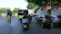 İstanbul'da şaşırtan anlar! Çocuğun motosiklet sepetindeki tehlikeli yolculuğu kameraya yansıdı