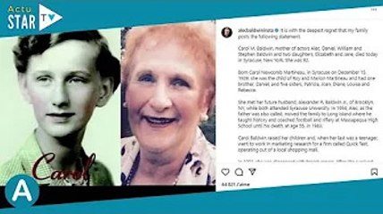 Alec Baldwin en deuil : l'acteur annonce la mort de sa mère à l'âge de 92 ans