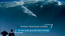 Hombre rompe Récord Guinness al surfear la ola más grande del mundo