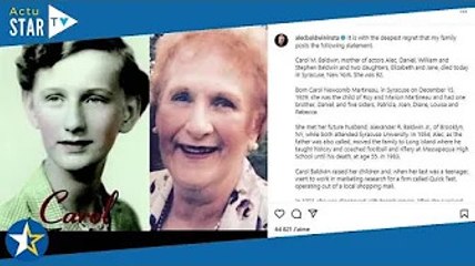 Alec Baldwin en deuil : l'acteur annonce la mort de sa mère à l'âge de 92 ans