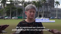 Australia urges Pacific nations to shun China security deals