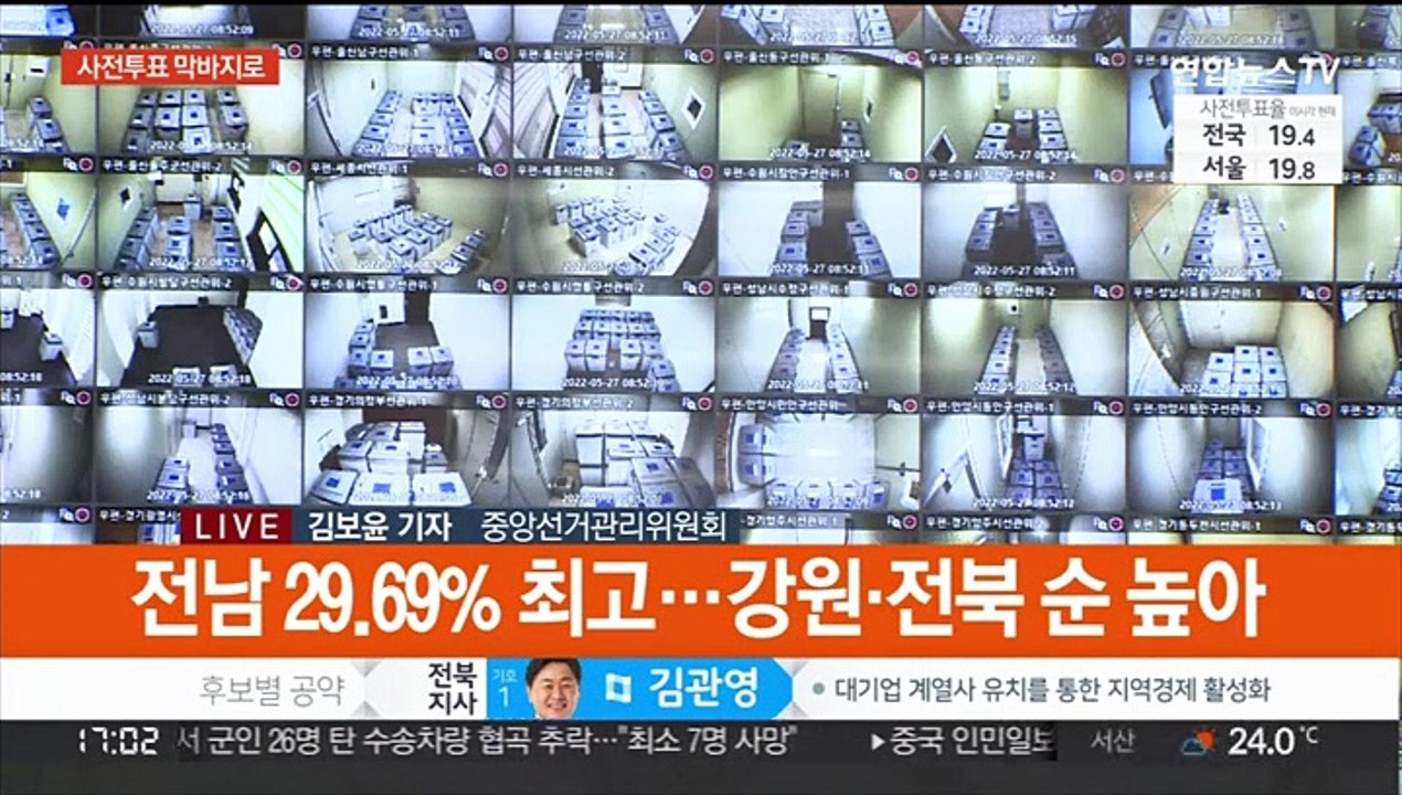 일반 유권자 사전투표 1시간뒤 종료…오후 5시 투표율 19.44%