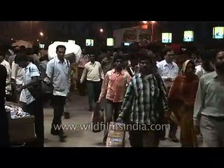Busy platform at Howrah Station, West Bengal