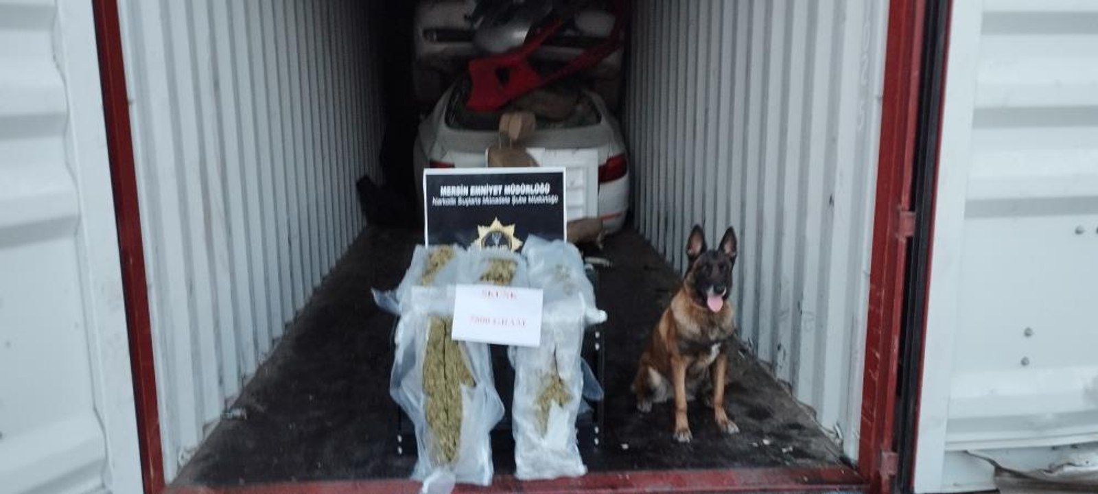 Mersin Limanı'nda 5 kilo 800 gram skunk ele geçirildi
