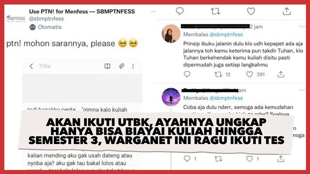 Akan Ikuti UTBK, Ayahnya Ungkap Hanya Bisa Biayai Kuliah Hingga Semester 3, Warganet Ini Ragu Ikuti Tes