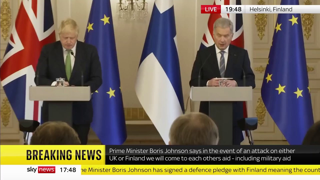 Finnish President tells Russia 'You caused this' as he signs security pact with UK