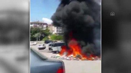 Sanayi sitesinde çıkan atık yangını söndürüldü