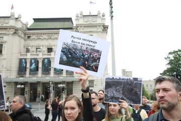 Sırbistan'da Ukrayna'ya destek gösterisi düzenlendi