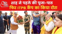 Shah on his Gujarat tour, visits Dwarikadhish & ITBP Camp