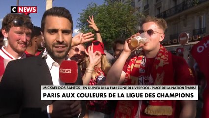 Football : Les supporters de Liverpool place de la Nation à Paris