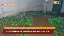 Cayó granizo en varias localidades del sur