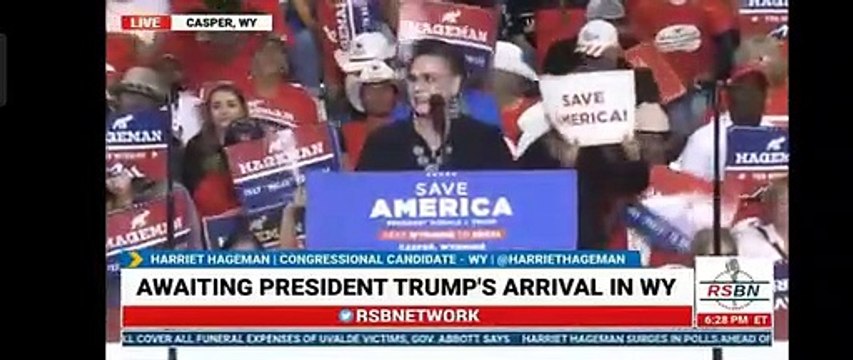 Harriet Hageman slammed Liz Cheney at the Trump rally in Casper, Wyoming May 28 2022