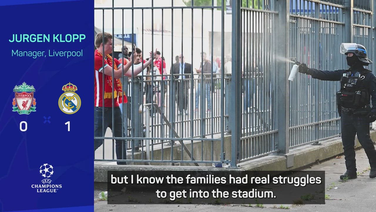Klopp claims players’ families had ‘real struggles’ as police clash with fans in Paris