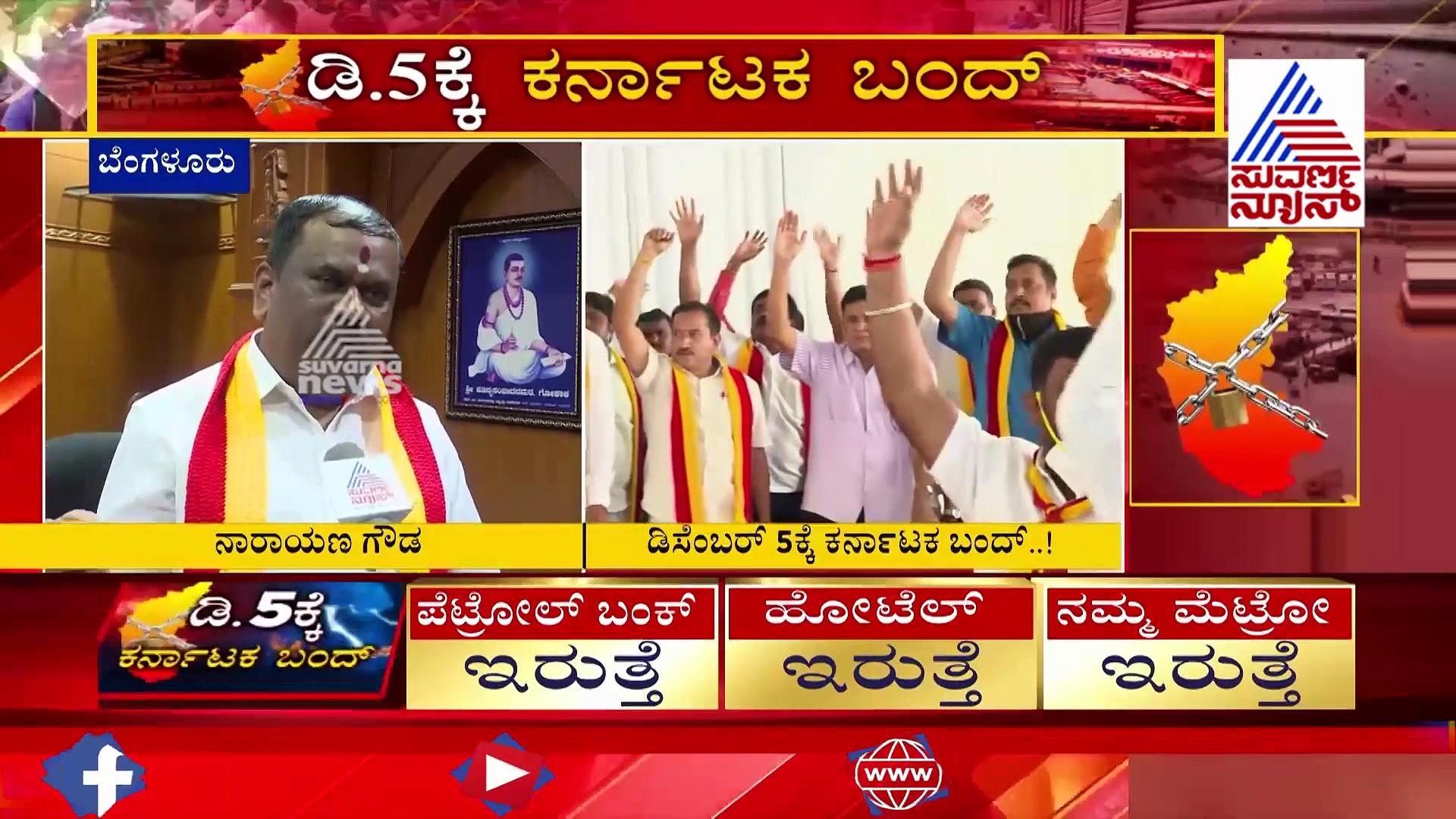 ಕರ್ನಾಟಕ ಬಂದ್‌ಗೆ ನಮ್ಮ ಬೆಂಬಲ ಇಲ್ಲ, ಕೊರೊನಾ ಸಂಕಷ್ಟದ ವೇಳೆ ಬಂದ್ ಅಗತ್ಯ ಇಲ್ಲ: ನಾರಾಯಣಗೌಡ
