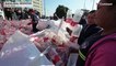 Garbage recyclers protest in front of Coca-Cola headquarters in Buenos Aires