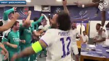 La fête des joueurs du Real Madrid dans le vestiaire