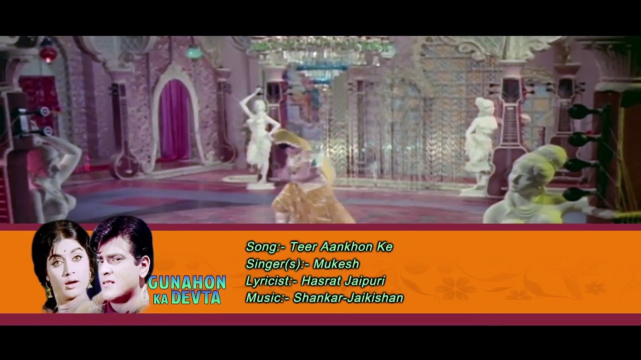 Teer Aankhon Ke _ Mukesh _ Gunahon Ka Devta 1967 Songs _ Jeetendra, Rajshree