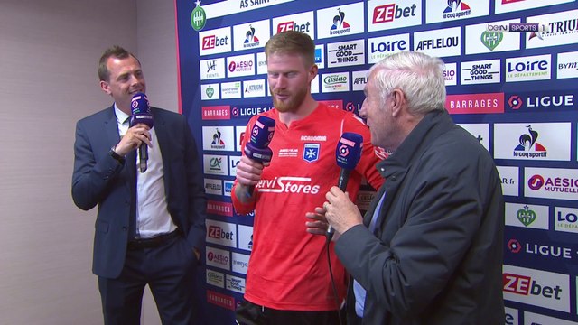 Gaëtan Charbonnier (@AJA) : J''étais venu pour ça (la montée), mission accomplie ! Quand on est solidaire et qu'on montre un cœur comme ça on ne peut faire que de belles choses #ASSEAJA